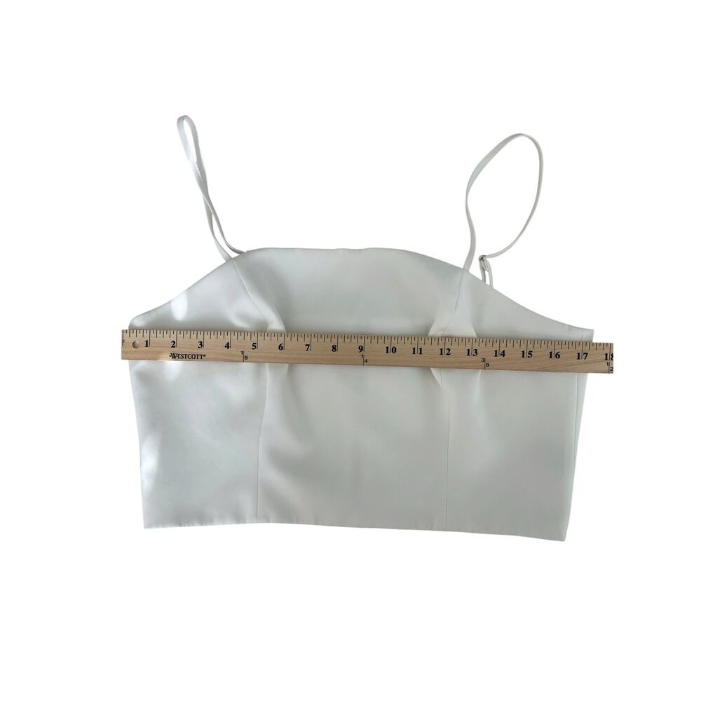 Tahari ASL Women's Ivory Satin Cropped Camisole Top Size 12 - Picture 5 of 6